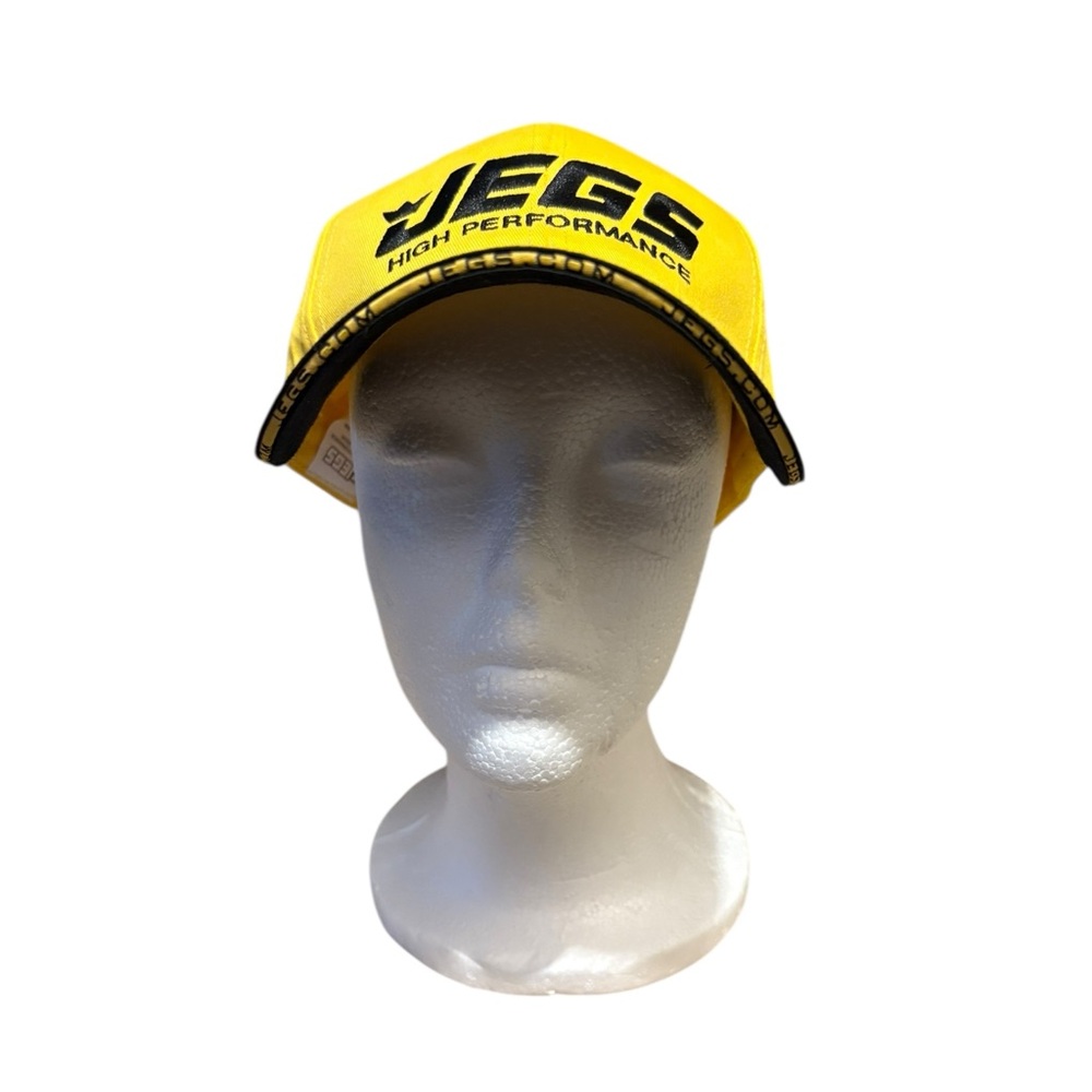 Jegs High Performance Hat Adult Hook Loop Adjustable Cap Yellow Racing‎ Autos
